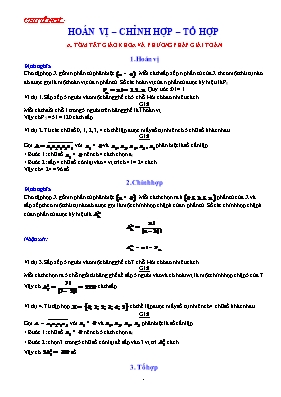 Chuyên đề Hoán vị  chỉnh hợp  tổ hợp